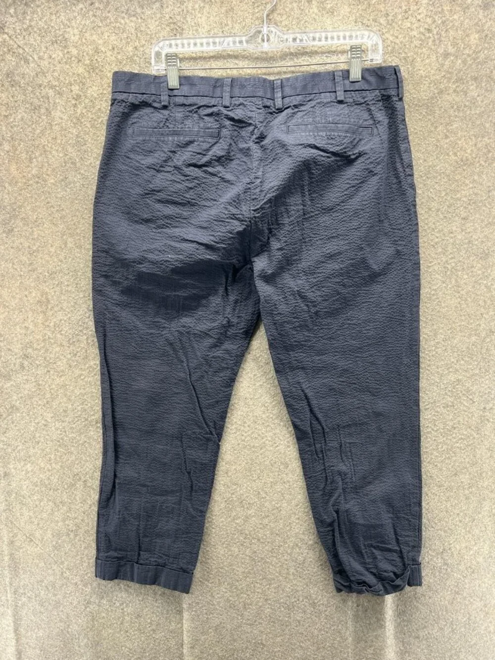 Brooks Brothers Pants Men 36x30 Blue Red Fleece Seersucker Chino Flat Front